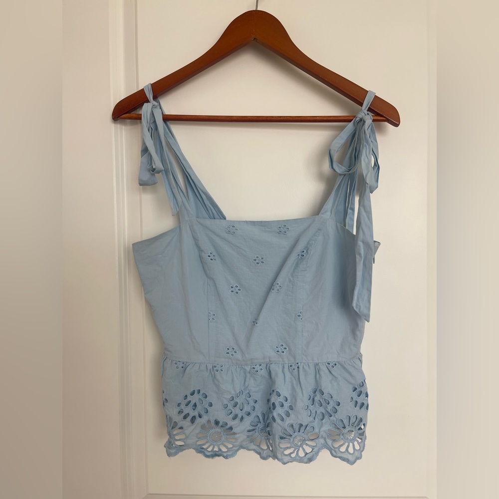 Light Blue Floral Tank Top